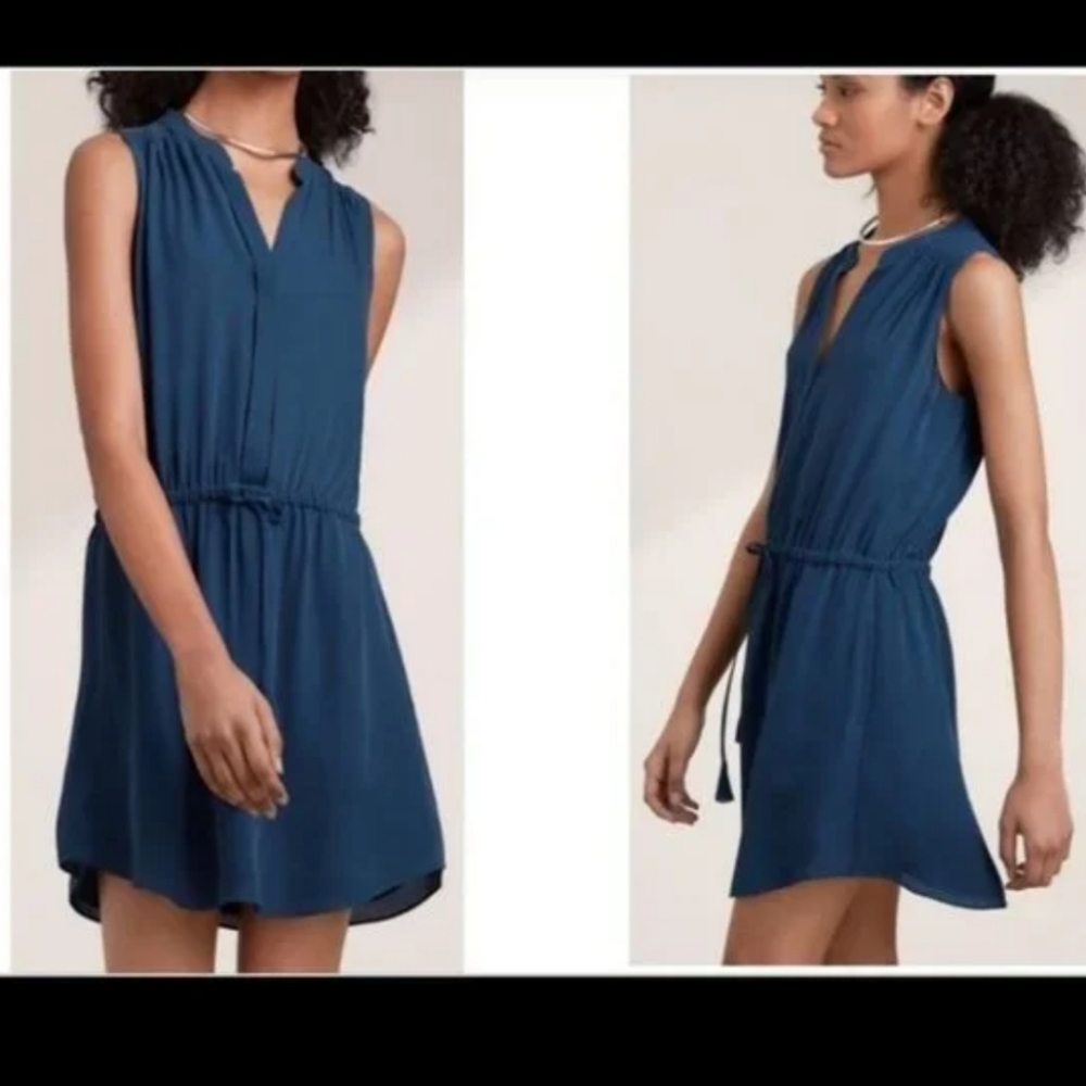ARITZIA | Babaton 💯 Silk Benedict dress teal blue sz XS